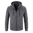 Cardigan Solid Men Fashion Thick Casual Hooded Classic Keep Warm Male Sweaters